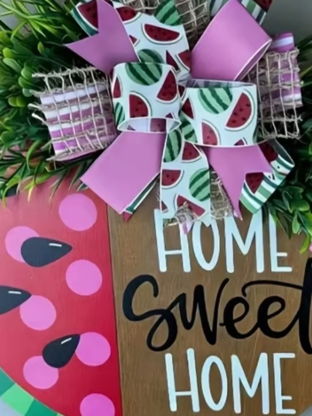 Home Sweet Home Watermelon Welcome Door Sign - Picture 2 of 3